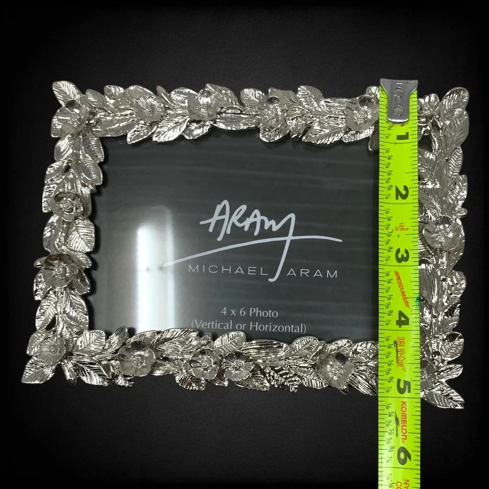 NEW Michael Aram Garland 4x6 Photo Frame Nickelplate Silver Tone NIB 175071